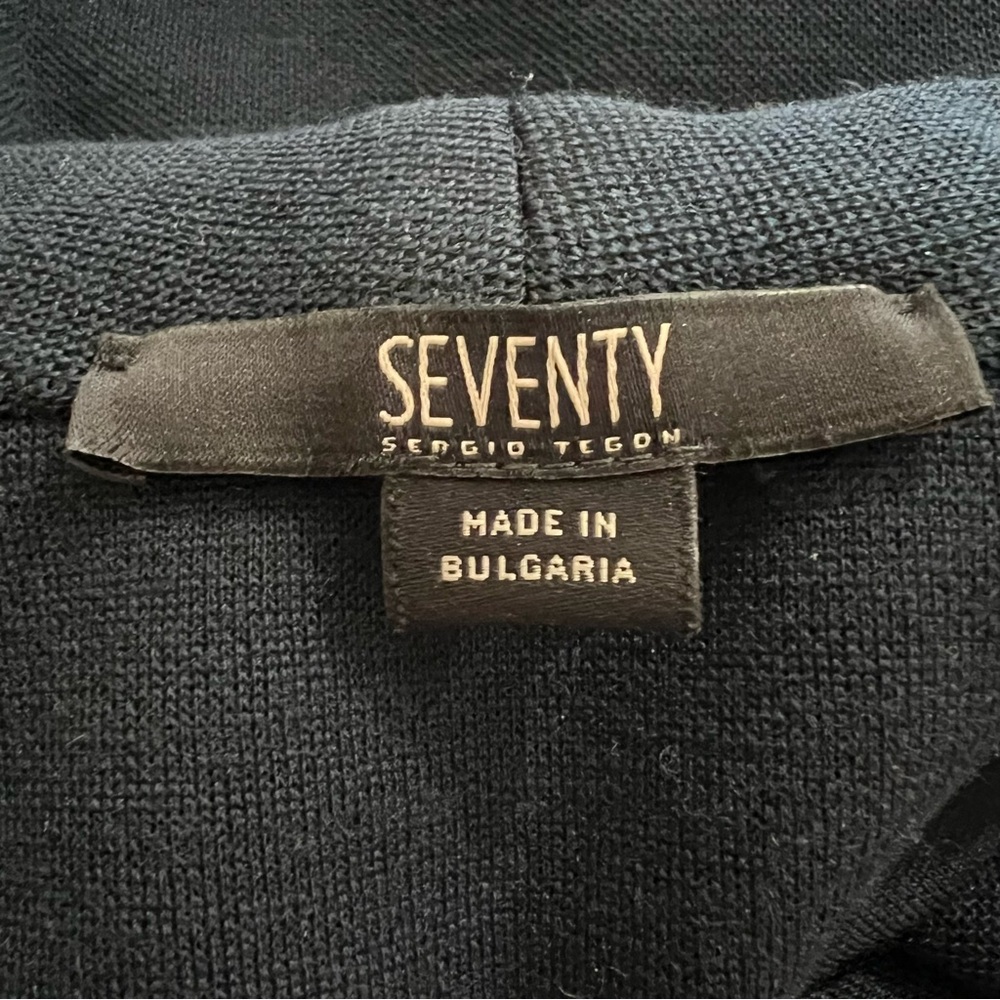 SEVENTY Sergio Tegon Women's Navy Wool Knit Blazer Size 42 - Picture 5 of 7